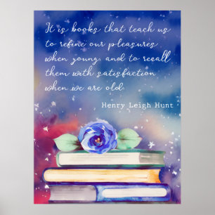 Poster Citação Personalizada de Script de Aquarela Azul e