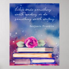 Poster Citação Personalizada de Script de Aquarela de Flo