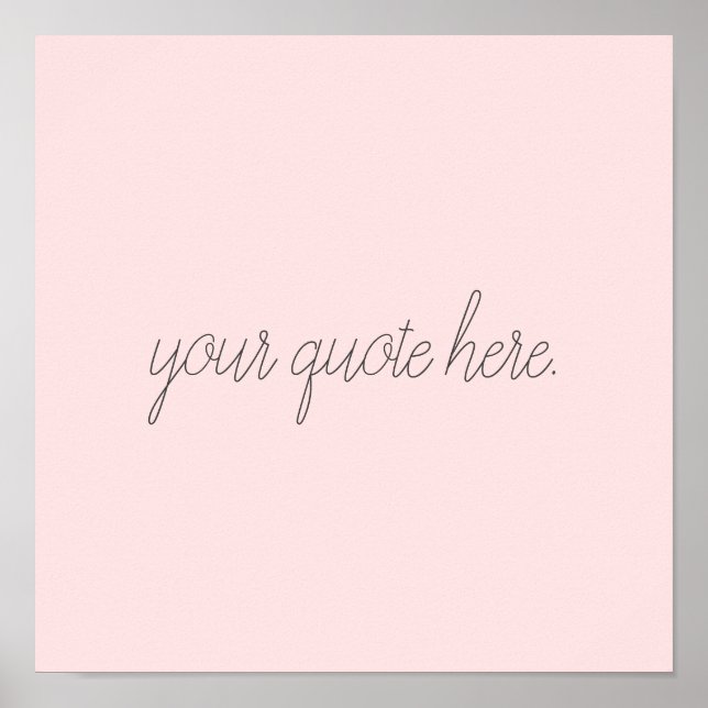 Poster Citação Personalizada de Script Elegante (Frente)