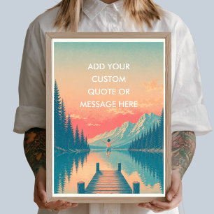 Poster Citação Personalizada – Paisagem Natural do Lago d