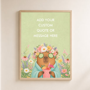 Poster Citação Personalizada Spa Capivara Animal Engraçad