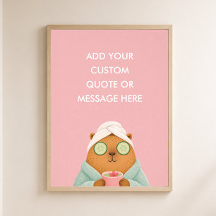 Poster Citação Personalizada Spa Capivara Animal Engraçad