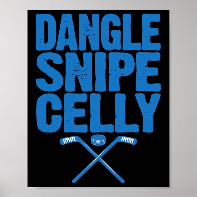 Poster Citação Retro Dangle Snipe Celly - Jogador de Hóqu (Frente)