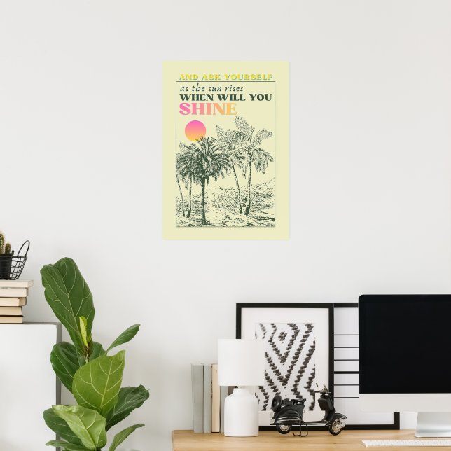 Poster Citação retro de auto-cuidado inspirador  (Escritório em casa)