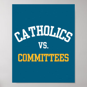 Poster Citação Retro Divertida Tendência Católicos Vs Com