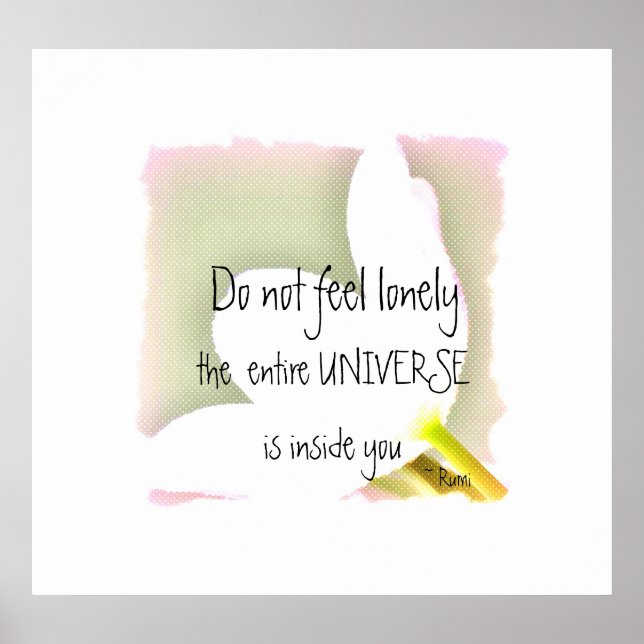 Pôster Citação Rumi de Tulilp Pontilhado (Frente)