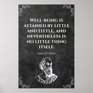 Poster Citação sábia de Zenão de Cítio. Motivação