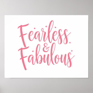 Poster Citação "sem medo e fabulosa" inspiradora