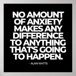 Poster Citação sobre a ansiedade de Alan Watts