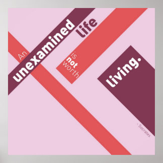 Poster Citação "Vida Não Examinada" Sócrates