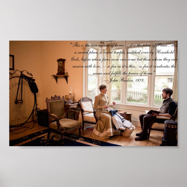 Poster Citação vitoriana — natureza do lar (Frente)