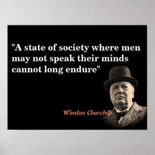 Poster Citação Winston Churchill Em Voz Livre