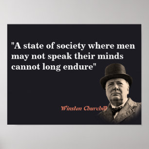 Poster Citação Winston Churchill Em Voz Livre