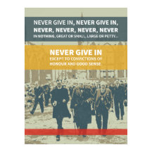 Citação Winston Churchill - Nunca Dar