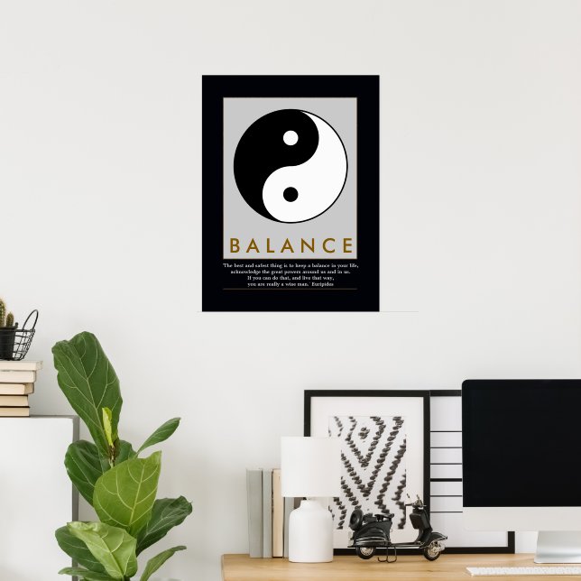 Pôster citação yin yang do saldo (Escritório em casa)
