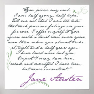 Pôster Citações #1 da persuasão de Jane Austen