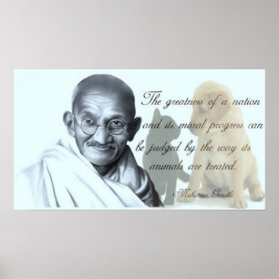 Pôster Citações animais de Gandhi