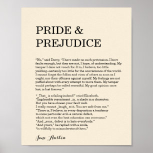 Poster Citações customizáveis Jane Austen do livro