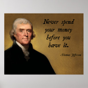 Poster Citações da despesa de Jefferson