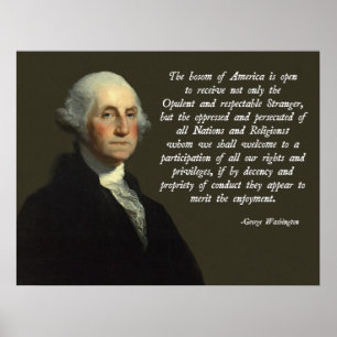 Pôster Citações da imigração de George Washington