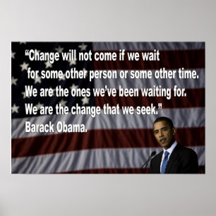 Poster Citações da mudança de Barack Obama