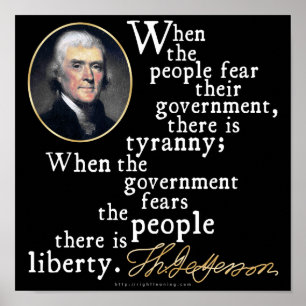Pôster Citações da Tirania-Liberdade de Jefferson