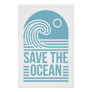 Pôster Citações de ativista para salvar o oceano estética