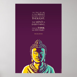 Poster Citações de Buddha: A mente é tudo