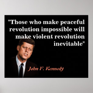 Poster Citações de John F. Kennedy na revolução calma
