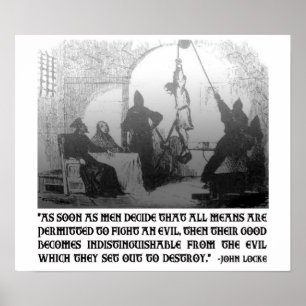 Pôster Citações de John Locke nas extremidades e nos
