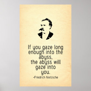 Pôster Citações de Nietzsche se você olha fixamente no
