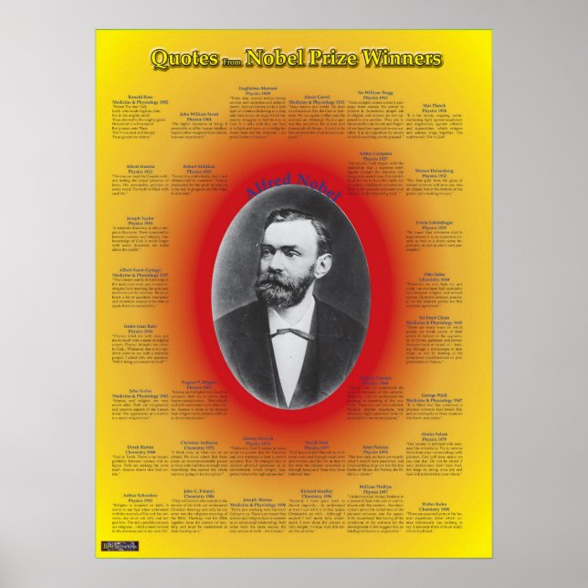 Pôster Citações de Prêmio Nobel (Frente)