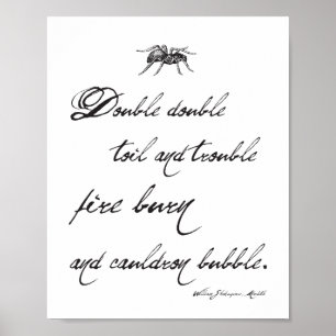 Poster Citações de Shakespeare Macbeth e aranha o Dia d