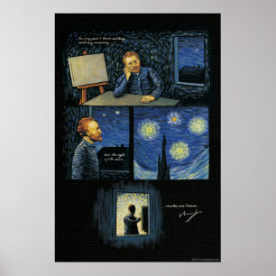 Pôster Citações de Van Gogh: A vista das estrelas