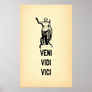 Poster Citações de Veni Vidi Vici Júlio César
