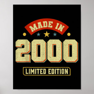 Poster Citações engraçadas de aniversário vintage 2000 de