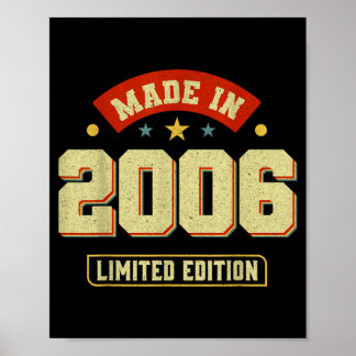 Poster Citações engraçadas de aniversário vintage 2006 de