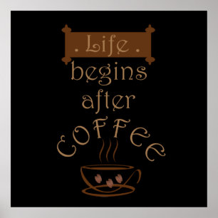 Poster citações engraçadas de café