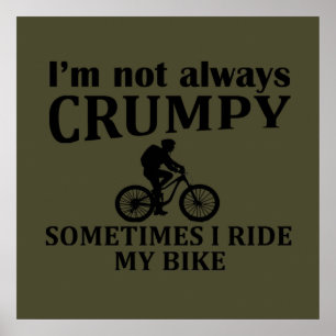 Poster citações engraçadas de ciclismo