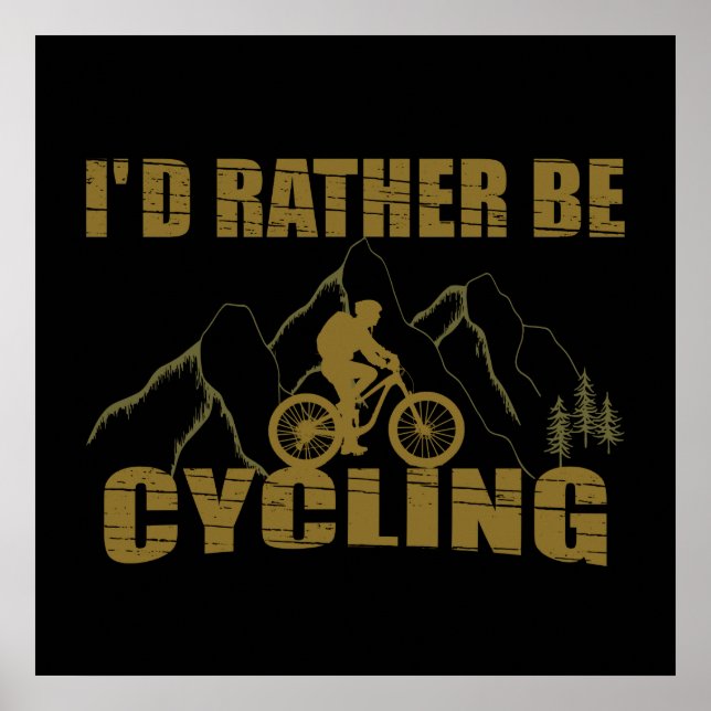 Poster Citações engraçadas de ciclismo (Frente)