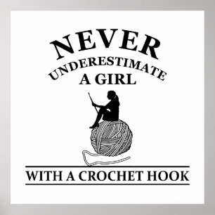 Poster citações engraçadas de crochê