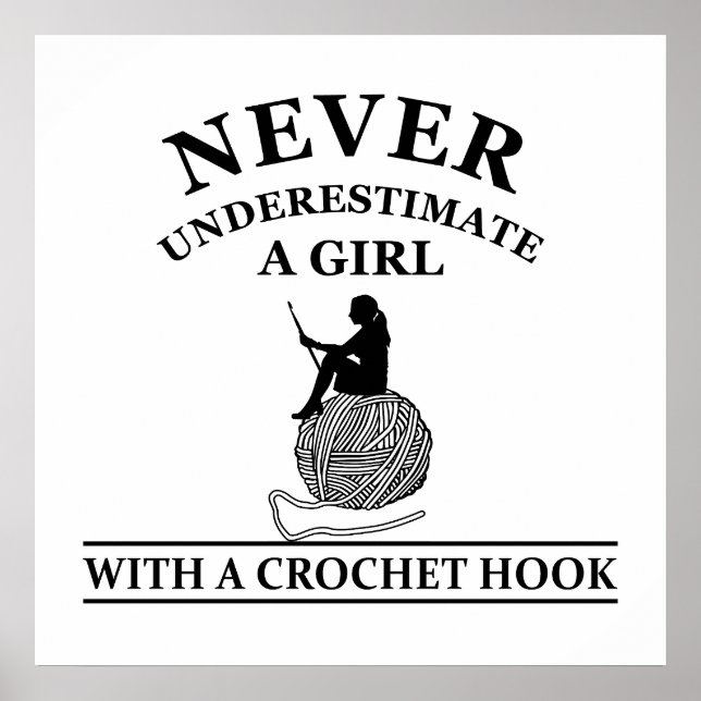Poster citações engraçadas de crochê (Frente)