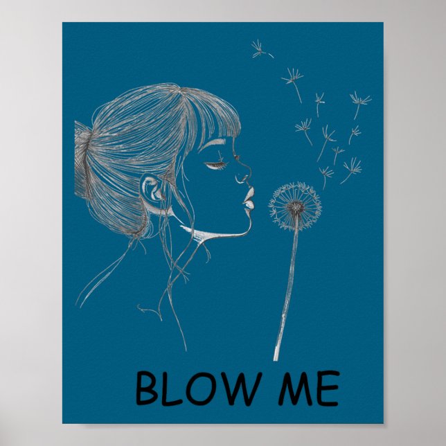 Poster Citações engraçadas de flores de dente-de-leão ret (Frente)