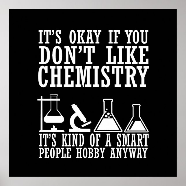 Poster Citações engraçadas de química sarcástica (Frente)