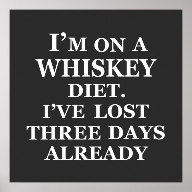 Poster Citações engraçadas de uísque humor ditos whiskey (Frente)