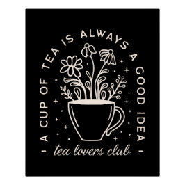 Pôster Citações engraçadas do amante do chá