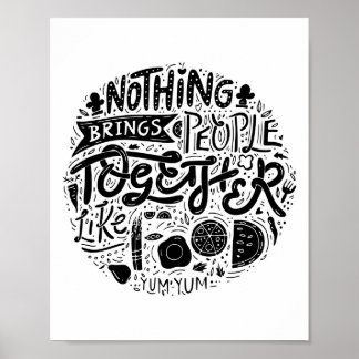 Poster Citações familiares, citações Comidas, Wall Décor