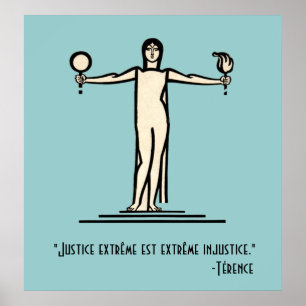 Poster Citações francesas Terence do vintage de justiç