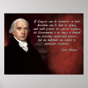 Poster Citações gerais do bem-estar de James Madison