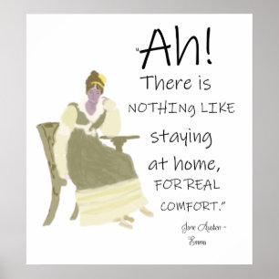 Poster Citações Home dos confortos de Jane Austen Emma